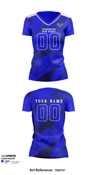 Women's Short Sleeve Vneck Shirt, Eisenhower High School Volleyball, Women's Volleyball, Teamtime, Team time, sublimation, custom sports apparel, team uniforms, spirit wear, spiritwear, sports uniforms, custom shirts, team store, custom team store, fundraiser sports, apparel fundraiser