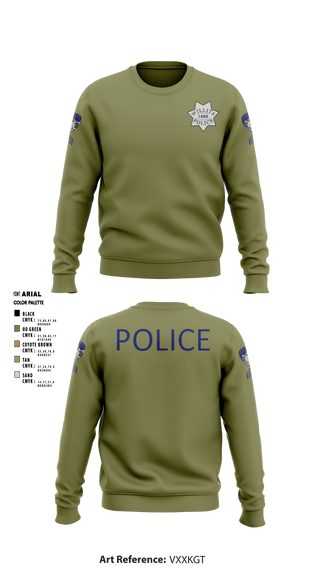 Crew Neck Sweatshirt, Willits Little Lake JRTF, Police, Teamtime, Team time, sublimation, custom sports apparel, team uniforms, spirit wear, spiritwear, sports uniforms, custom shirts, team store, custom team store, fundraiser sports, apparel fundraiser