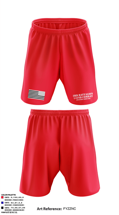 3rd Battalion 142nd Combat Aviation Brigade 54852573 Athletic Shorts With Pockets - 1