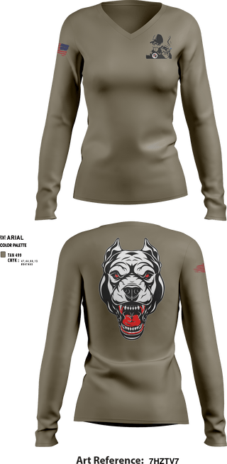 Women's Long Sleeve Vneck Shirt, , Army, Teamtime, Team time, sublimation, custom sports apparel, team uniforms, spirit wear, spiritwear, sports uniforms, custom shirts, team store, custom team store, fundraiser sports, apparel fundraiser