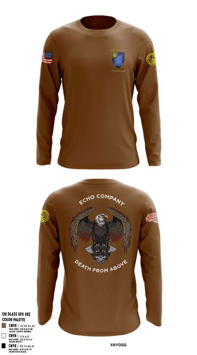 E Co 3-34 IN REG “Death from above” 14936905 Long Sleeve Performance Shirt - 5