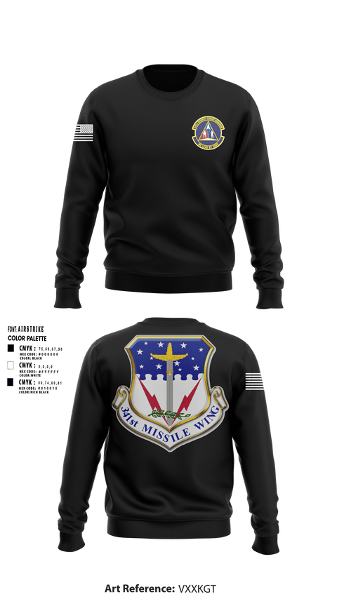 Crew Neck Sweatshirt, 341st SFS, Air Force, Teamtime, Team time, sublimation, custom sports apparel, team uniforms, spirit wear, spiritwear, sports uniforms, custom shirts, team store, custom team store, fundraiser sports, apparel fundraiser
