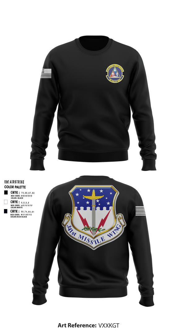 Crew Neck Sweatshirt, 341st SFS, Air Force, Teamtime, Team time, sublimation, custom sports apparel, team uniforms, spirit wear, spiritwear, sports uniforms, custom shirts, team store, custom team store, fundraiser sports, apparel fundraiser