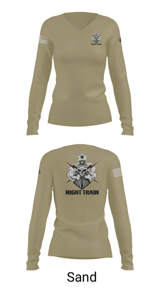 Women's Long Sleeve Vneck Shirt, , Army, Teamtime, Team time, sublimation, custom sports apparel, team uniforms, spirit wear, spiritwear, sports uniforms, custom shirts, team store, custom team store, fundraiser sports, apparel fundraiser