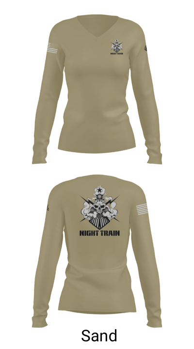 744 Night Train 26449981 Women's Long Sleeve V-neck Shirt - 42