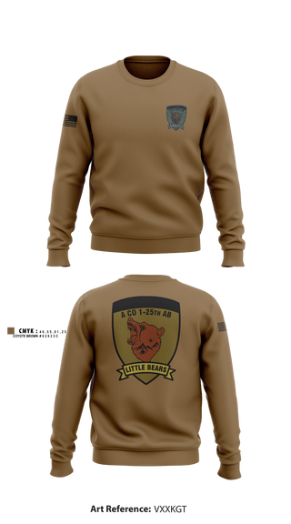 Crew Neck Sweatshirt, A Co. 1-25 AB, Army, Teamtime, Team time, sublimation, custom sports apparel, team uniforms, spirit wear, spiritwear, sports uniforms, custom shirts, team store, custom team store, fundraiser sports, apparel fundraiser