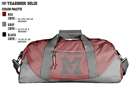 Duffle Bag, Mount Vernon High School Wrestling, Wrestling, Teamtime, Team time, sublimation, custom sports apparel, team uniforms, spirit wear, spiritwear, sports uniforms, custom shirts, team store, custom team store, fundraiser sports, apparel fundraiser