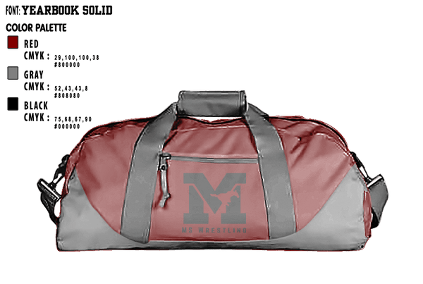 Duffle Bag, Mount Vernon High School Wrestling, Wrestling, Teamtime, Team time, sublimation, custom sports apparel, team uniforms, spirit wear, spiritwear, sports uniforms, custom shirts, team store, custom team store, fundraiser sports, apparel fundraiser