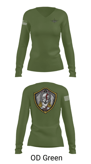 Women's Long Sleeve Vneck Shirt, , Army, Teamtime, Team time, sublimation, custom sports apparel, team uniforms, spirit wear, spiritwear, sports uniforms, custom shirts, team store, custom team store, fundraiser sports, apparel fundraiser