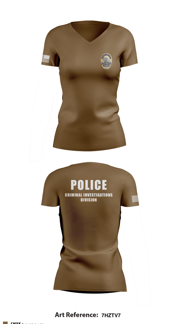 Women's Short Sleeve Vneck Shirt, POLICE CRIMINAL INVESTIGATIONS DIVISION, , Teamtime, Team time, sublimation, custom sports apparel, team uniforms, spirit wear, spiritwear, sports uniforms, custom shirts, team store, custom team store, fundraiser sports, apparel fundraiser