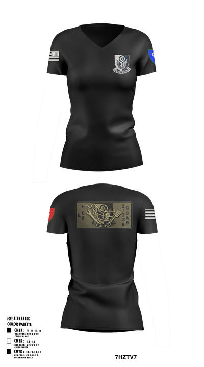 1438th CTC 15112391 Women's Short Sleeve V-neck Shirt - 3