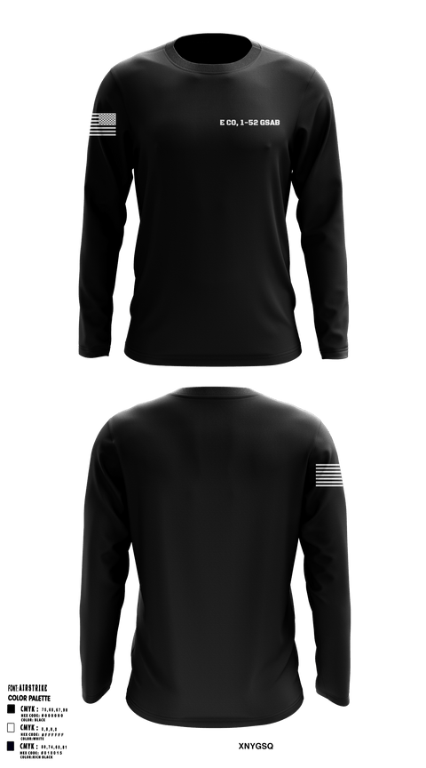 Long Sleeve Performance Shirt, E CO, 1-52 GSAB, Army, Teamtime, Team time, sublimation, custom sports apparel, team uniforms, spirit wear, spiritwear, sports uniforms, custom shirts, team store, custom team store, fundraiser sports, apparel fundraiser