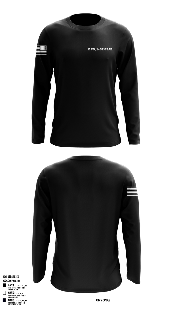 Long Sleeve Performance Shirt, E CO, 1-52 GSAB, Army, Teamtime, Team time, sublimation, custom sports apparel, team uniforms, spirit wear, spiritwear, sports uniforms, custom shirts, team store, custom team store, fundraiser sports, apparel fundraiser