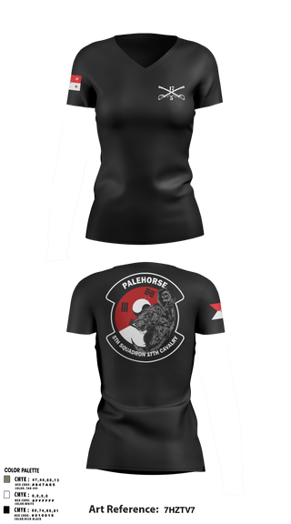 Women's Short Sleeve Vneck Shirt, B TRP 5-17 ACS, Army, Teamtime, Team time, sublimation, custom sports apparel, team uniforms, spirit wear, spiritwear, sports uniforms, custom shirts, team store, custom team store, fundraiser sports, apparel fundraiser