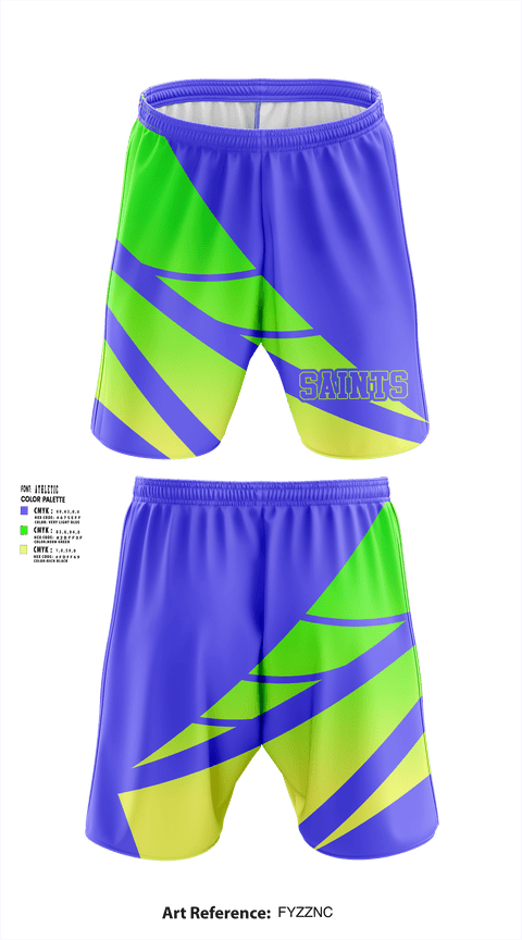 Athletic Shorts With Pockets, saints, Football, Teamtime, Team time, sublimation, custom sports apparel, team uniforms, spirit wear, spiritwear, sports uniforms, custom shirts, team store, custom team store, fundraiser sports, apparel fundraiser