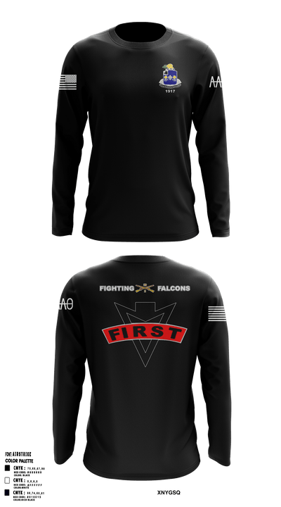 Fighting Falcons 2-39 IN 61217991 Long Sleeve Performance Shirt - 1