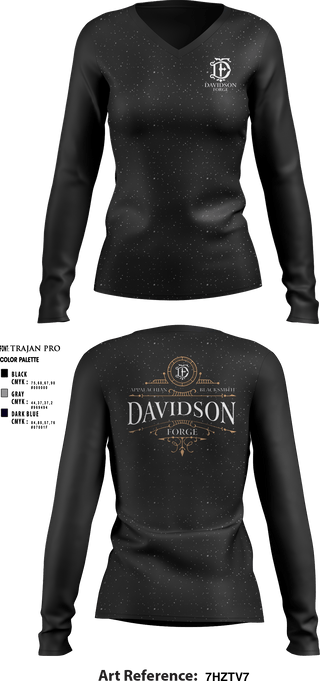 Women's Long Sleeve Vneck Shirt, Davidson Forge, , Teamtime, Team time, sublimation, custom sports apparel, team uniforms, spirit wear, spiritwear, sports uniforms, custom shirts, team store, custom team store, fundraiser sports, apparel fundraiser