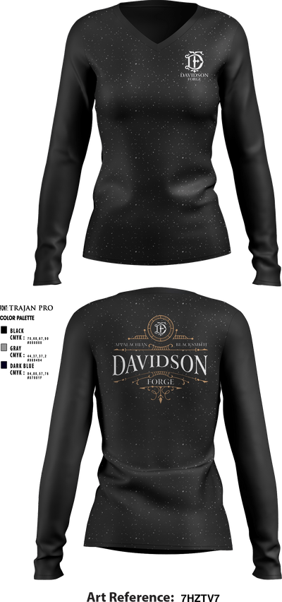 Davidson Forge 39779422 Women's Long Sleeve V-neck Shirt - 7