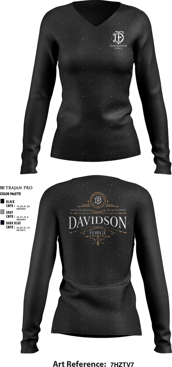 Women's Long Sleeve Vneck Shirt, Davidson Forge, , Teamtime, Team time, sublimation, custom sports apparel, team uniforms, spirit wear, spiritwear, sports uniforms, custom shirts, team store, custom team store, fundraiser sports, apparel fundraiser