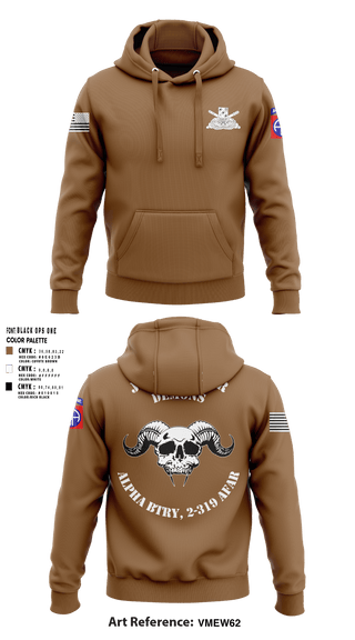 Hoodie, ALPHA BTRY, 2-319th AFAR, Army, Teamtime, Team time, sublimation, custom sports apparel, team uniforms, spirit wear, spiritwear, sports uniforms, custom shirts, team store, custom team store, fundraiser sports, apparel fundraiser