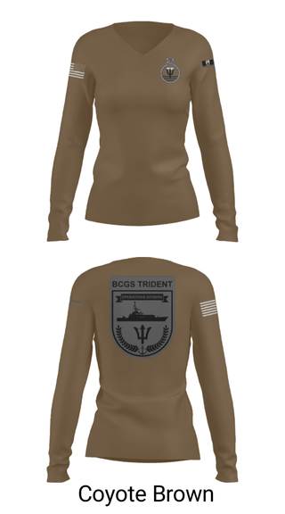 Women's Long Sleeve Vneck Shirt, , Coast Guard, Teamtime, Team time, sublimation, custom sports apparel, team uniforms, spirit wear, spiritwear, sports uniforms, custom shirts, team store, custom team store, fundraiser sports, apparel fundraiser