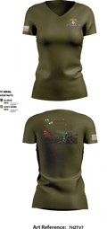 C Co, 2-70th AR, 2 ABCT, 1 ID 35817119 Women's Short Sleeve V-neck Shirt - 2