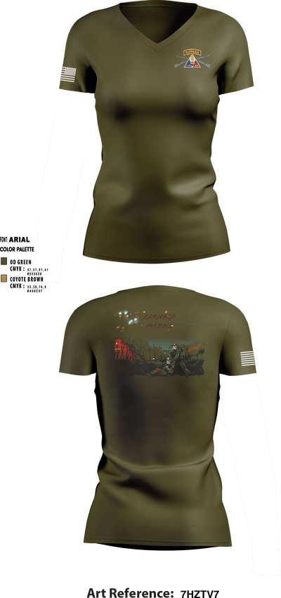 C Co, 2-70th AR, 2 ABCT, 1 ID 35817119 Women's Short Sleeve V-neck Shirt - 2