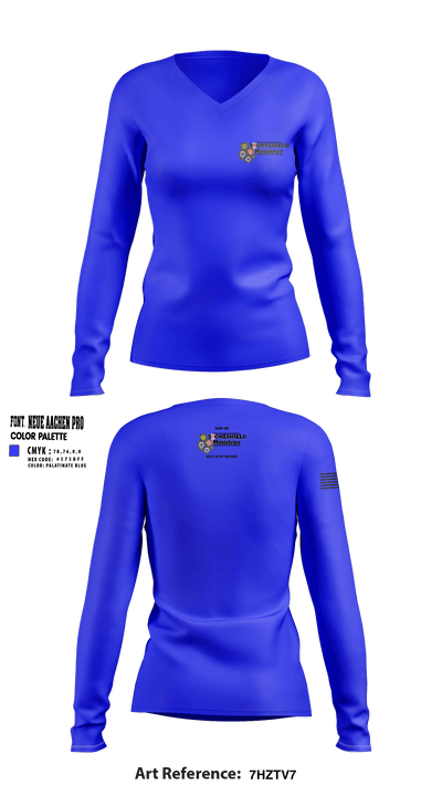 StoneShield Ministries 46162307 Women's Long Sleeve V-neck Shirt - 1