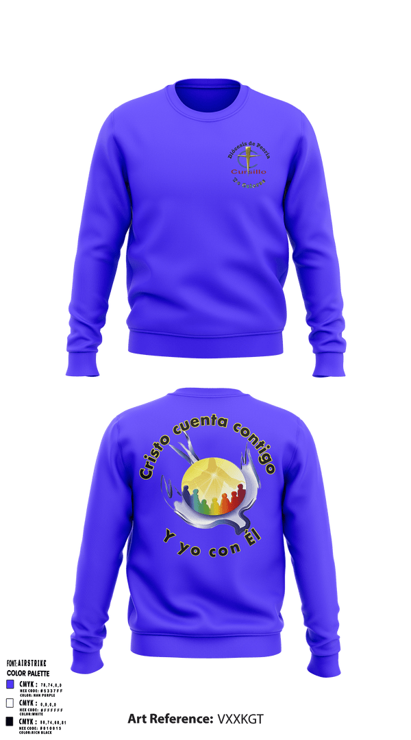 Crew Neck Sweatshirt, Cursillo, , Teamtime, Team time, sublimation, custom sports apparel, team uniforms, spirit wear, spiritwear, sports uniforms, custom shirts, team store, custom team store, fundraiser sports, apparel fundraiser