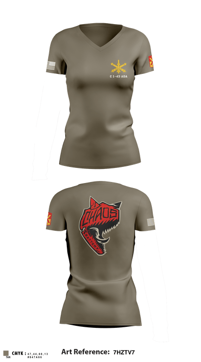 C 1-43 ADA 65403785 Women's Short Sleeve V-neck Shirt - 3
