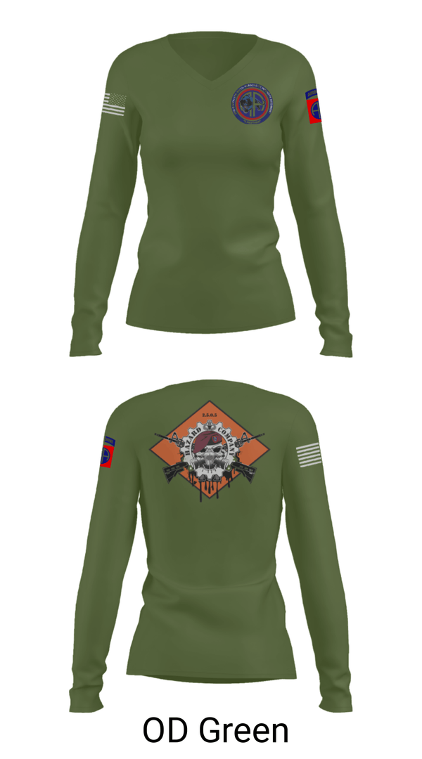 Women's Long Sleeve Vneck Shirt, , Army, Teamtime, Team time, sublimation, custom sports apparel, team uniforms, spirit wear, spiritwear, sports uniforms, custom shirts, team store, custom team store, fundraiser sports, apparel fundraiser