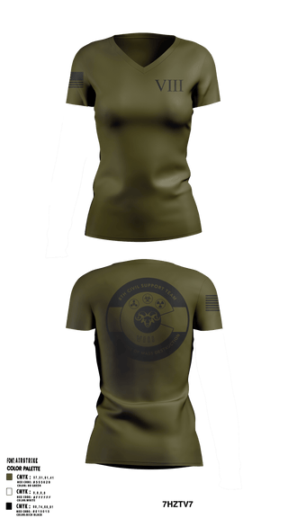 Women's Short Sleeve Vneck Shirt, , Army, Teamtime, Team time, sublimation, custom sports apparel, team uniforms, spirit wear, spiritwear, sports uniforms, custom shirts, team store, custom team store, fundraiser sports, apparel fundraiser