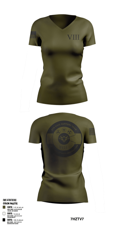 8th WMD-Civil Support Team 4584210 Women's Short Sleeve V-neck Shirt - 2