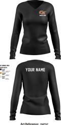 CK Wrestling 95145120 Women's Long Sleeve V-neck Shirt - 2