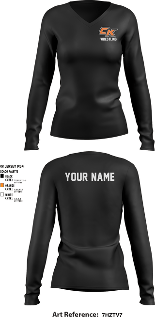 Women's Long Sleeve Vneck Shirt, CK Wrestling, Wrestling, Teamtime, Team time, sublimation, custom sports apparel, team uniforms, spirit wear, spiritwear, sports uniforms, custom shirts, team store, custom team store, fundraiser sports, apparel fundraiser