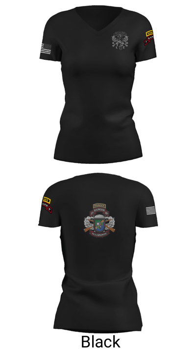 75th RGT 3rd BN Co C Alpha 88655986 Women's Short Sleeve V-neck Shirt - 11