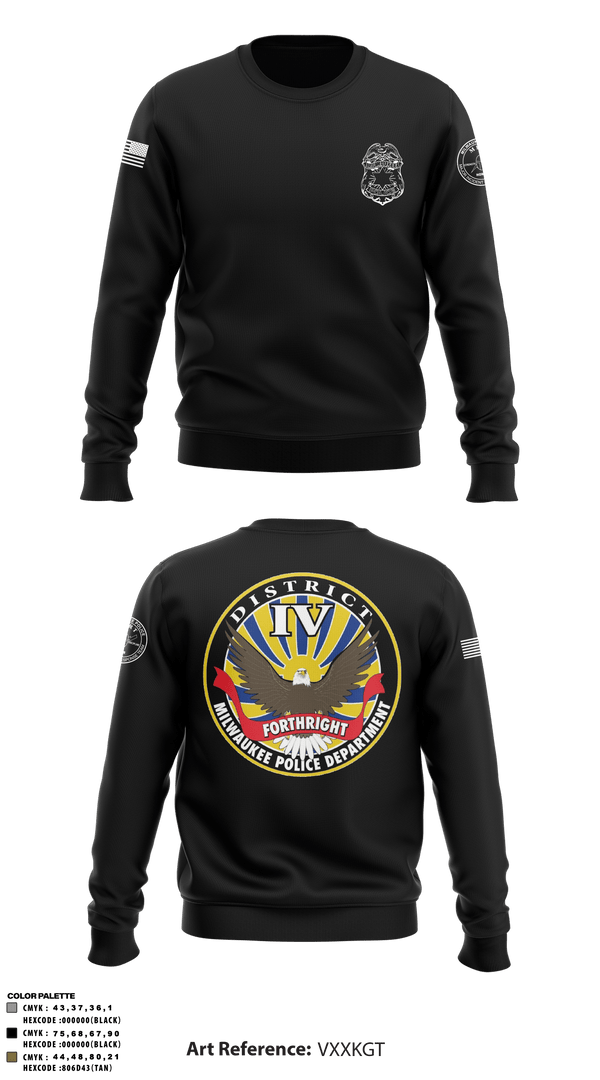 Crew Neck Sweatshirt, District IV, Police, Teamtime, Team time, sublimation, custom sports apparel, team uniforms, spirit wear, spiritwear, sports uniforms, custom shirts, team store, custom team store, fundraiser sports, apparel fundraiser