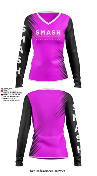 Women's Long Sleeve Vneck Shirt, SMASH, Softball, Teamtime, Team time, sublimation, custom sports apparel, team uniforms, spirit wear, spiritwear, sports uniforms, custom shirts, team store, custom team store, fundraiser sports, apparel fundraiser