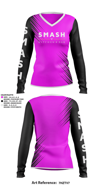 SMASH 45148372 Women's Long Sleeve V-neck Shirt - 2