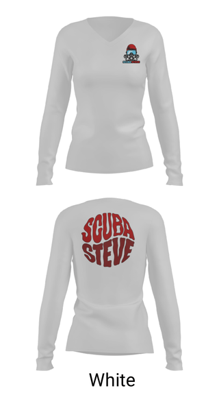 Women's Long Sleeve Vneck Shirt, Scuba Steve, , Teamtime, Team time, sublimation, custom sports apparel, team uniforms, spirit wear, spiritwear, sports uniforms, custom shirts, team store, custom team store, fundraiser sports, apparel fundraiser
