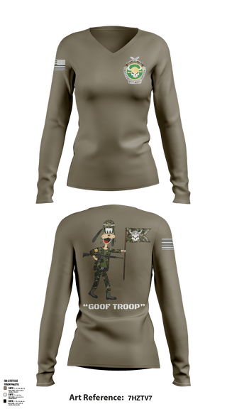 Women's Long Sleeve Vneck Shirt, , Army, Teamtime, Team time, sublimation, custom sports apparel, team uniforms, spirit wear, spiritwear, sports uniforms, custom shirts, team store, custom team store, fundraiser sports, apparel fundraiser