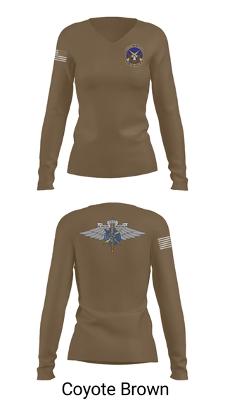 Women's Long Sleeve Vneck Shirt, , Air Force, Teamtime, Team time, sublimation, custom sports apparel, team uniforms, spirit wear, spiritwear, sports uniforms, custom shirts, team store, custom team store, fundraiser sports, apparel fundraiser