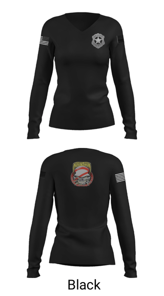Women's Long Sleeve Vneck Shirt, , Police, Teamtime, Team time, sublimation, custom sports apparel, team uniforms, spirit wear, spiritwear, sports uniforms, custom shirts, team store, custom team store, fundraiser sports, apparel fundraiser
