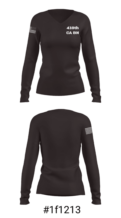 418th CA BN 32787115 Women's Long Sleeve V-neck Shirt - 36
