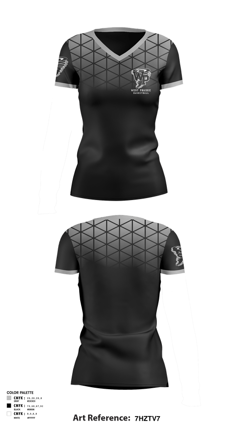 Women's Short Sleeve Vneck Shirt, West Prairie Senior High School Basketball, Women's Basketball, Teamtime, Team time, sublimation, custom sports apparel, team uniforms, spirit wear, spiritwear, sports uniforms, custom shirts, team store, custom team store, fundraiser sports, apparel fundraiser