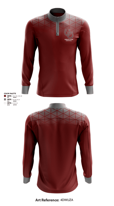 Charles D Owen High School Basketball 18925506 Quarter Zip Jacket - 1