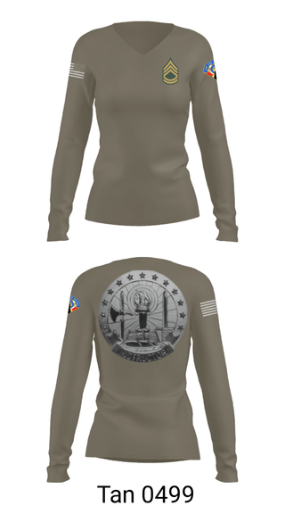 Women's Long Sleeve Vneck Shirt, , Army, Teamtime, Team time, sublimation, custom sports apparel, team uniforms, spirit wear, spiritwear, sports uniforms, custom shirts, team store, custom team store, fundraiser sports, apparel fundraiser