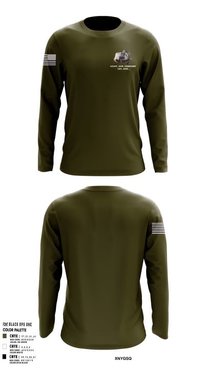 121st. AVN. company 1st. AVN. 64598317 Long Sleeve Performance Shirt - 1