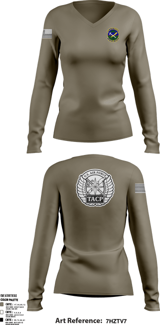 Women's Long Sleeve Vneck Shirt, , Air Force, Teamtime, Team time, sublimation, custom sports apparel, team uniforms, spirit wear, spiritwear, sports uniforms, custom shirts, team store, custom team store, fundraiser sports, apparel fundraiser