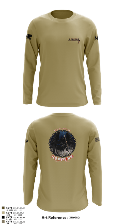 49th A co 1st Platoon REAPERS 78641109 Long Sleeve Performance Shirt - 5